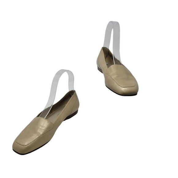 Vtg Worthington Linda Leather Loafers Sz 6.5 Brushed Gold‎ Comfy Slip On Brazil - Picture 14 of 14